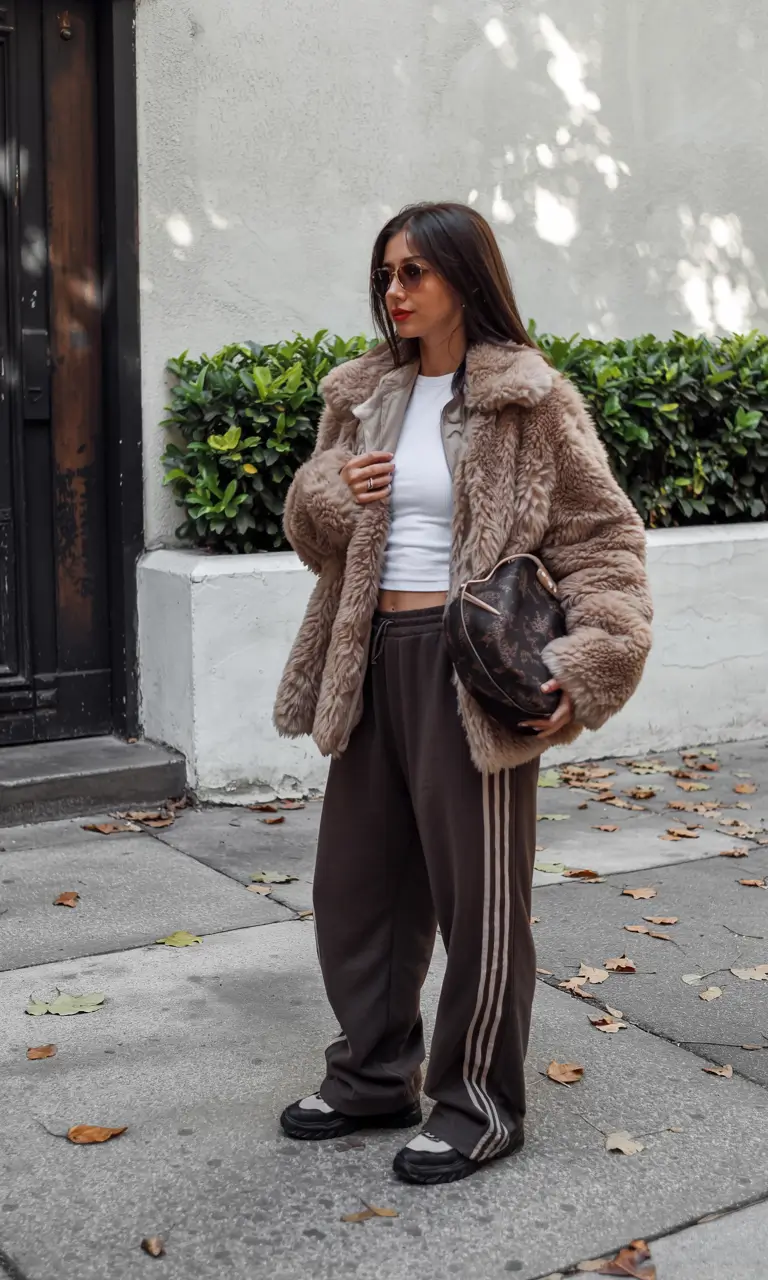 comfy winter outfits ideas 2025 2026 Retro Fur Revival