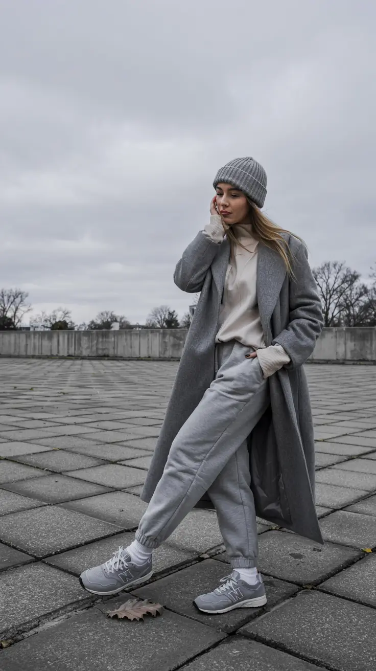 comfy winter outfits ideas 2025 2026 gray layers