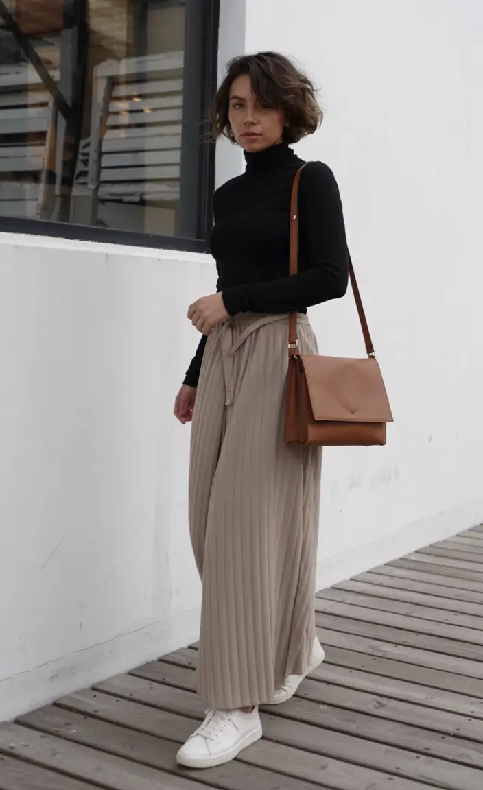 cute winter outfits style 2025 2026 Effortless Neutrals with Wide-Leg Ease