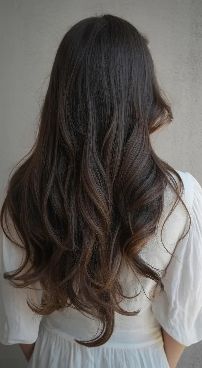 dark winter hair color ideas 2025 2026 Soft Chocolate Layers