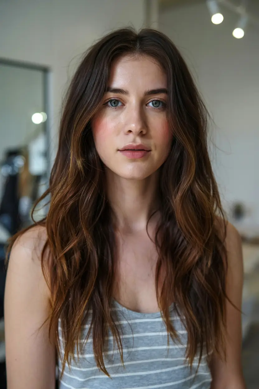 deep winter hair colors ideas 2025 2026 Bronzed Chestnut Flow