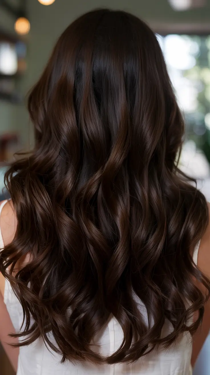 deep winter hair colors ideas 2025 2026 Glossy Mocha Curls