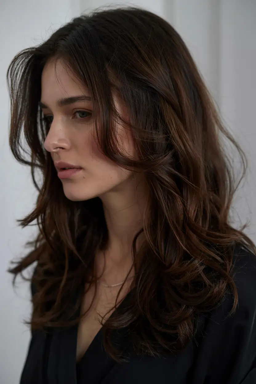 deep winter hair colors ideas 2025 2026 Chocolate Layered Flow