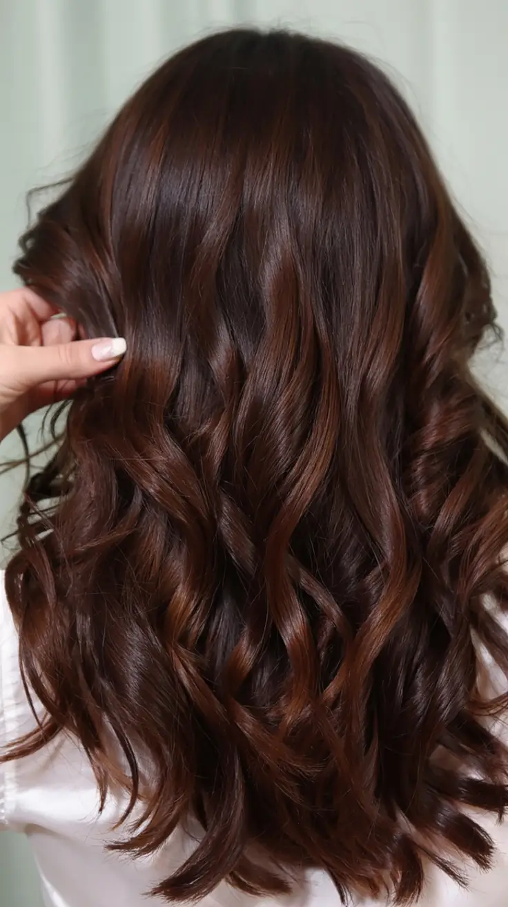 deep winter hair colors ideas 2025 2026 Glossy Espresso Waves