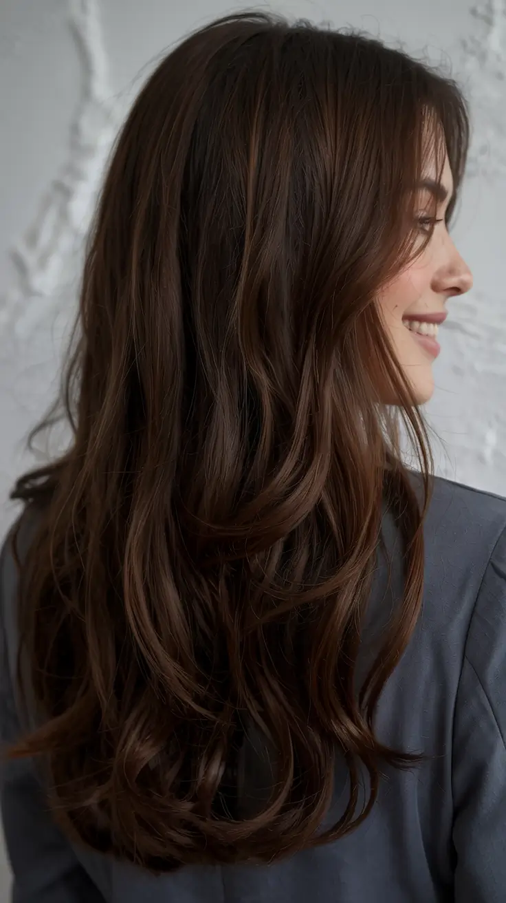 deep winter hair colors ideas 2025 2026 Classic Chocolate Layers
