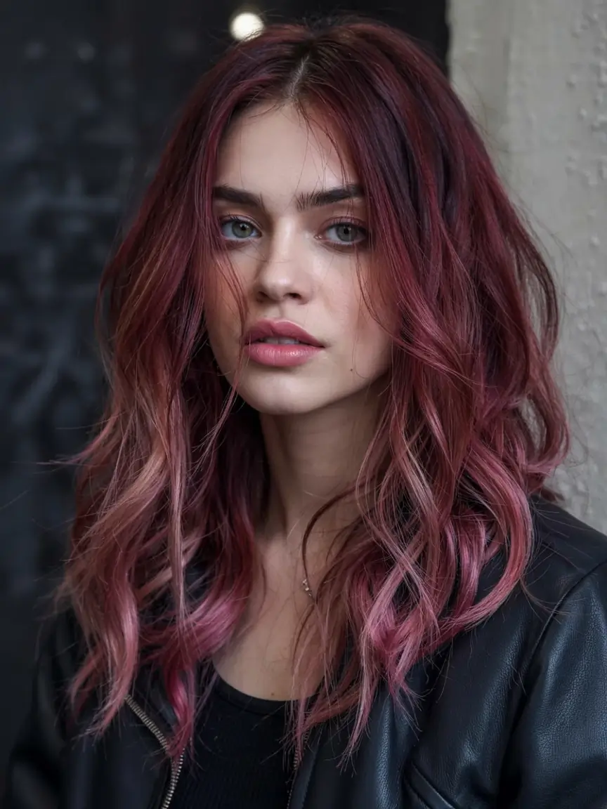 deep winter hair colors ideas 2025 2026 Smoky Rose Balayage
