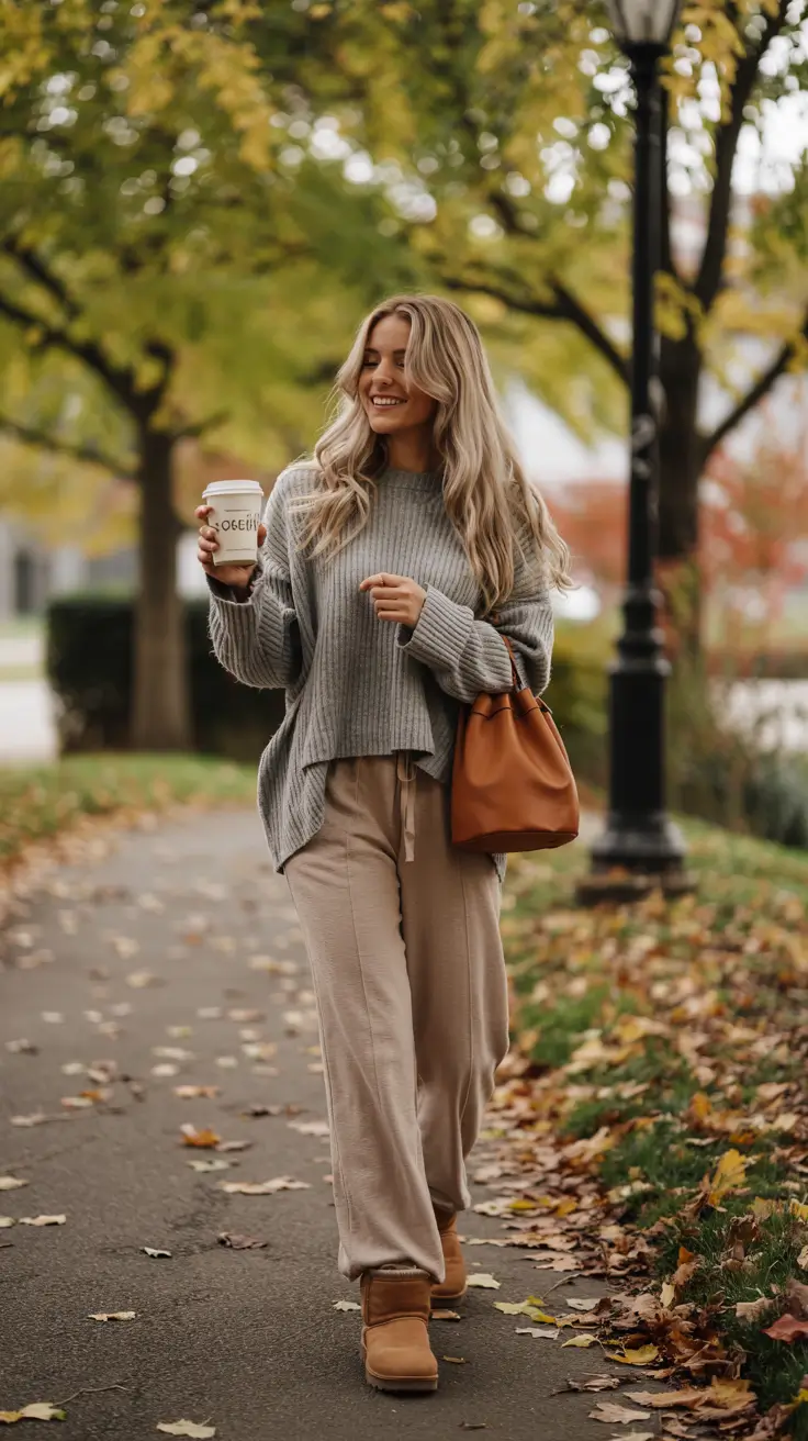 early winter outfits 2025 Soft Layers for Coffee Walks
