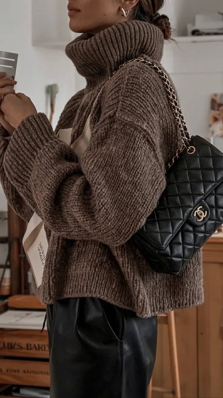 early winter outfits 2025 Chunky Turtleneck Luxe