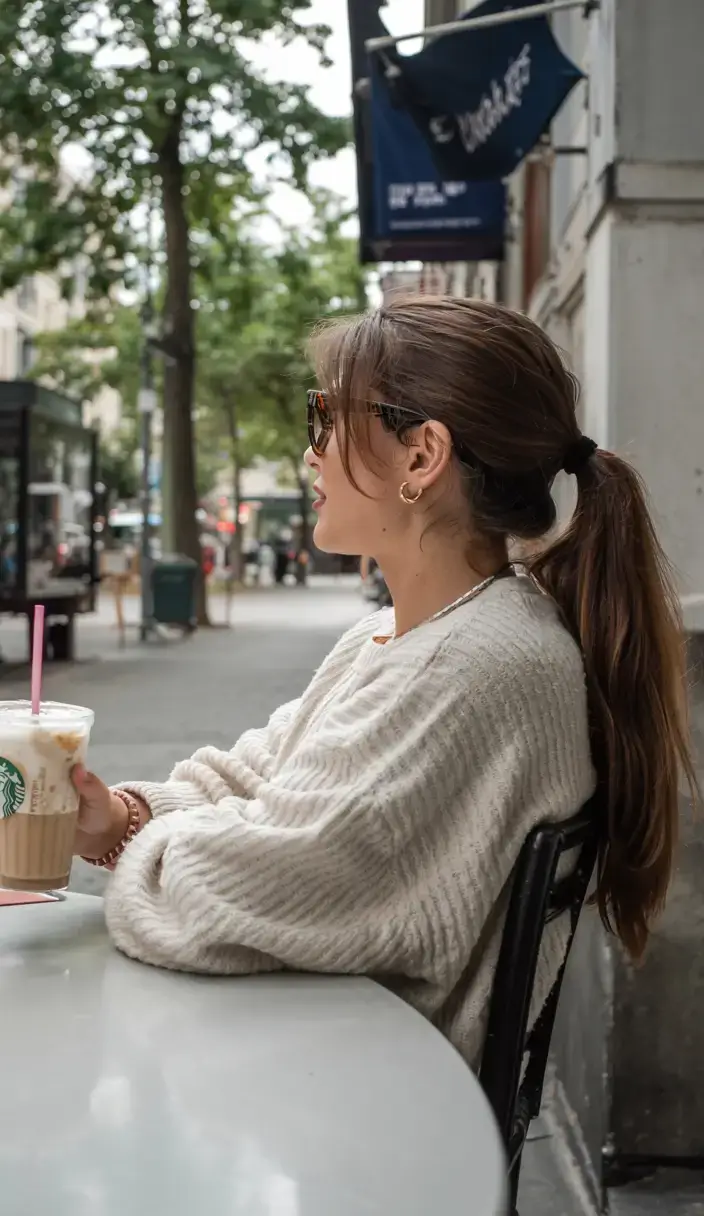 easy hairstyles for fall 2025 Casual Low Pony with Bangs