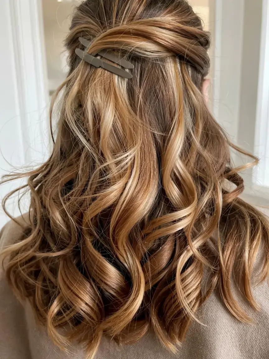 easy hairstyles for fall 2025 Half-Up with Clips and Curls