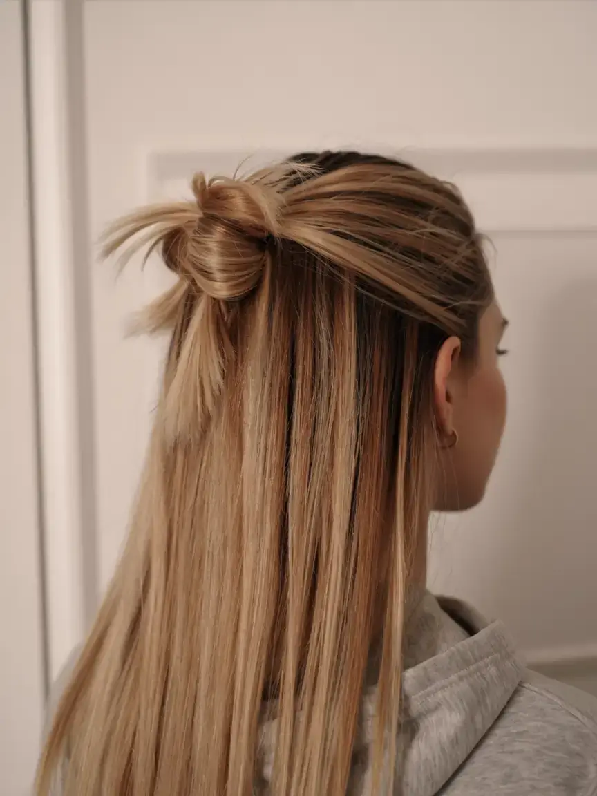 easy hairstyles for fall 2025 Half-Up Mini Knot