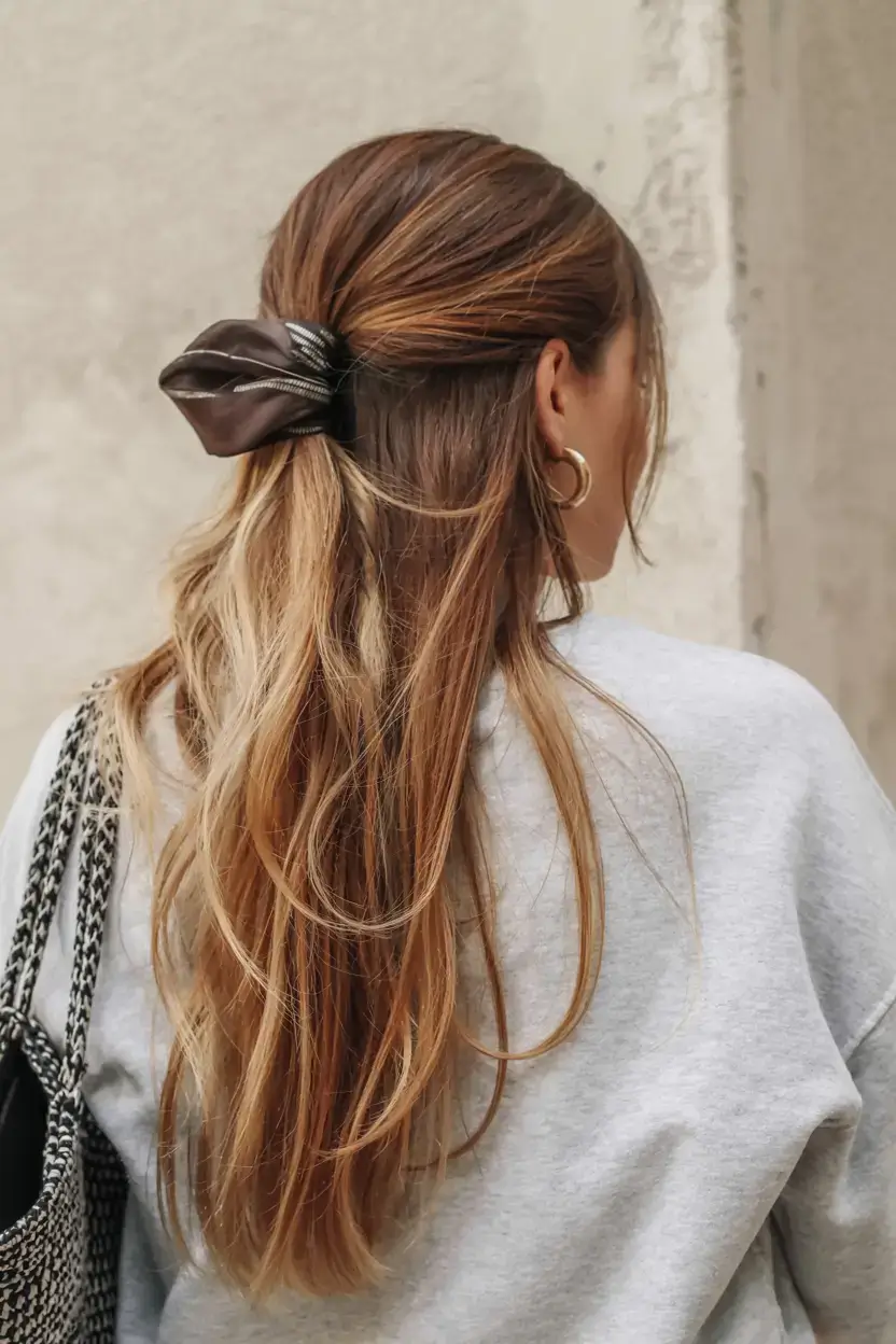 easy hairstyles for fall 2025 Half-Up with Oversized Clip