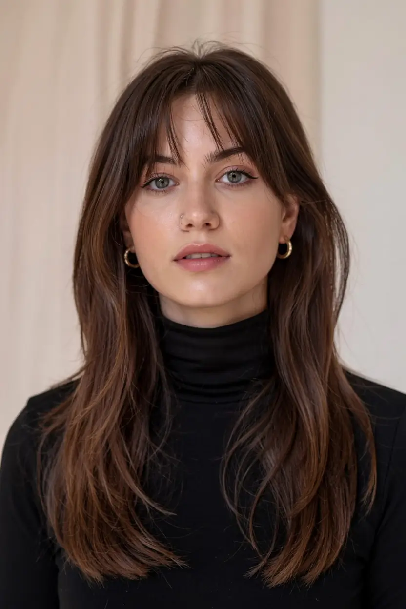 fall and winter haircuts ideas 20252026 Modern Curtain Fringe