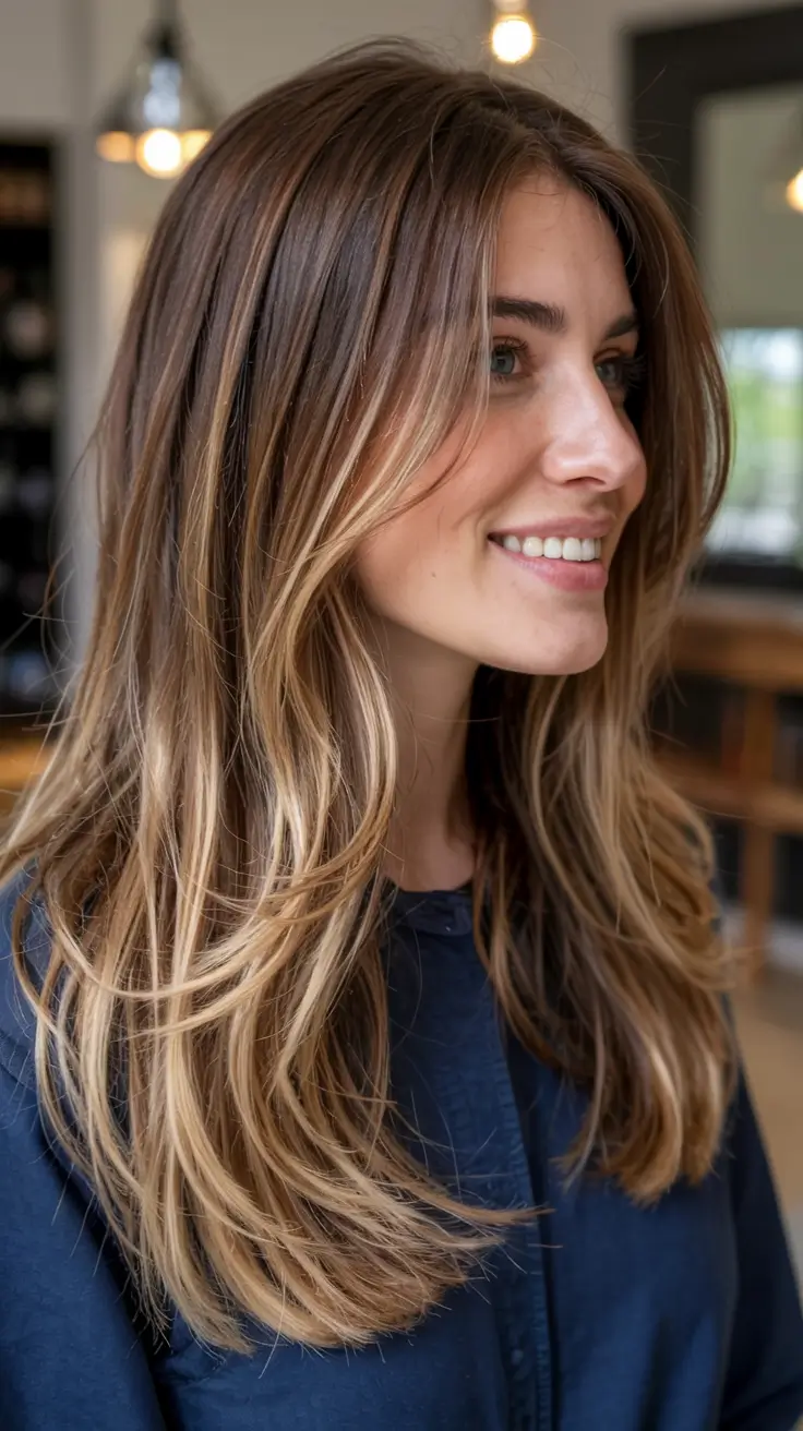 fall and winter haircuts ideas 2025 2026 Layered Lengths with Blonde Accents