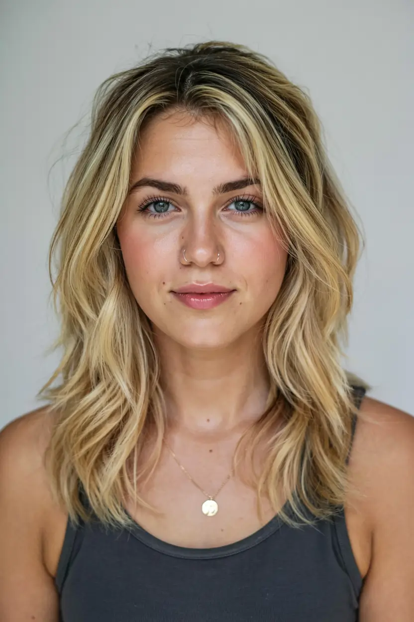 fall and winter haircuts ideas 2025 2026 Golden Blonde Layers with Natural Texture