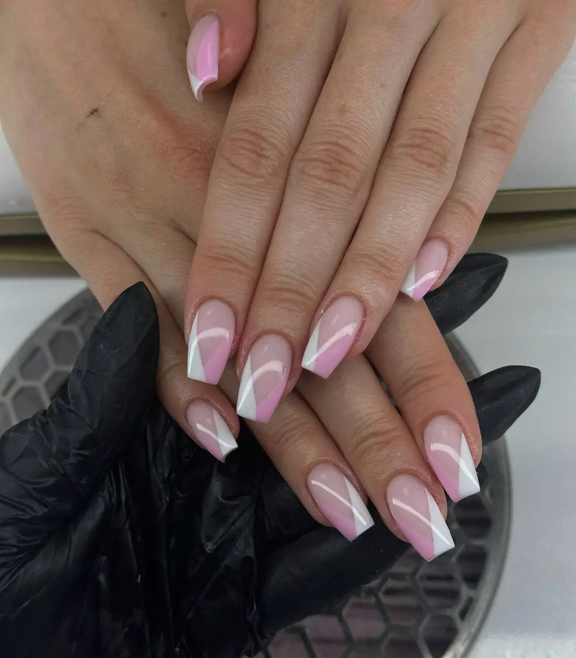 fall and winter nails ideas 20252026 Diagonal French Pop