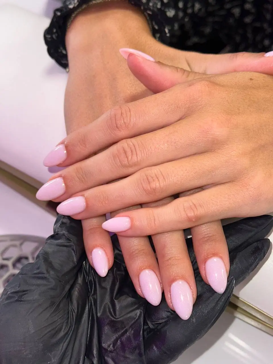 fall and winter nails ideas 20252026 Frosted Petal Pink