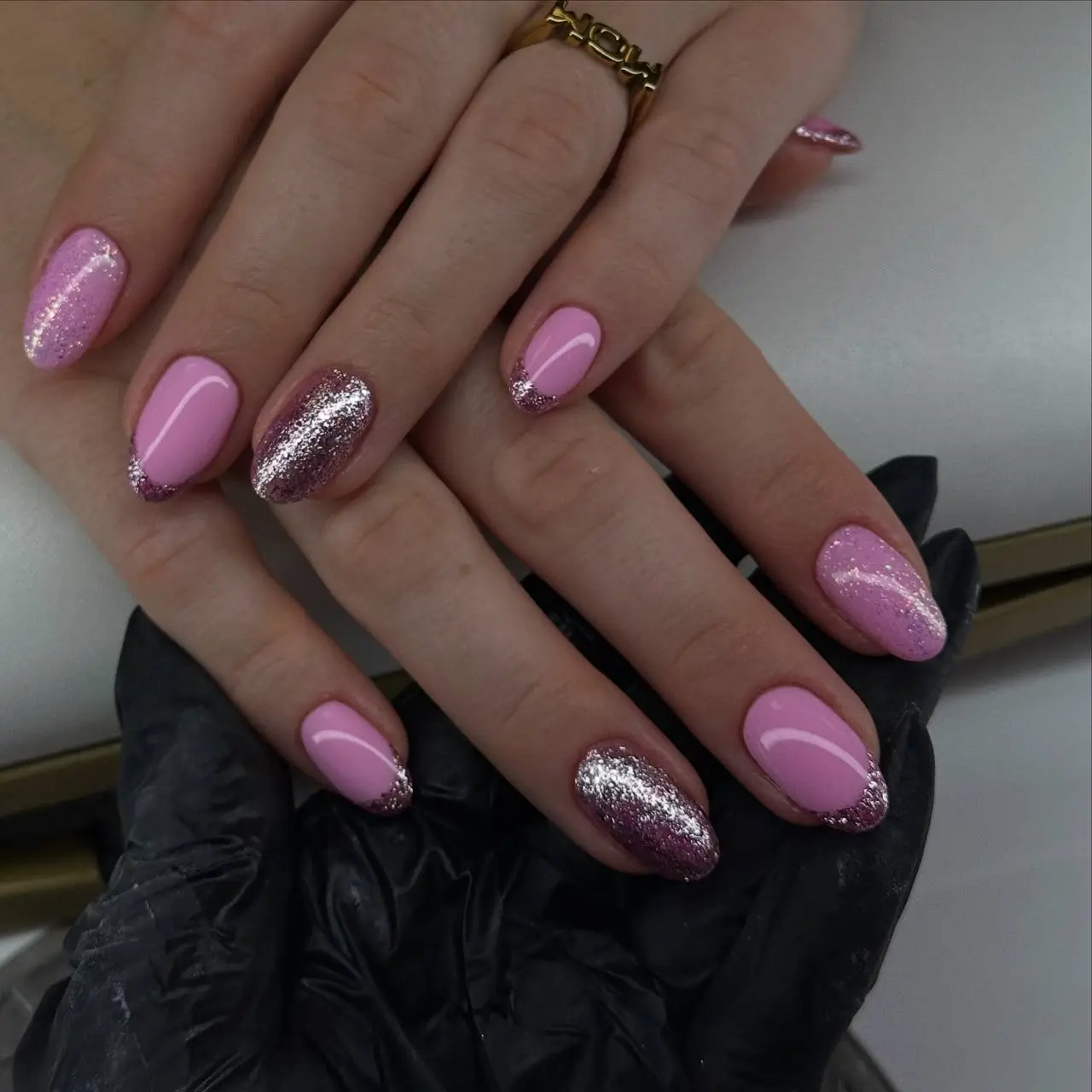 fall and winter nails ideas 20252026 Pink Sparkle Energy