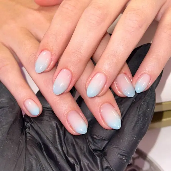 fall and winter nails ideas 20252026 Frosty Blue Ombre
