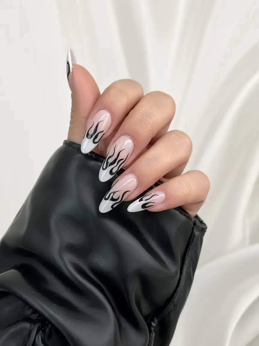 fall drip nails 2025 Monochrome Heat