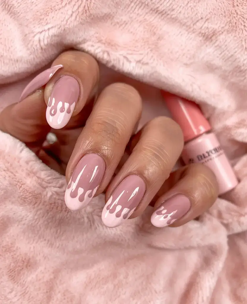 fall drip nails 2025 Soft Pink Drizzle