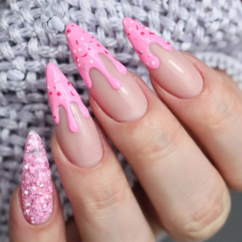 fall drip nails 2025 Sprinkle Topped Candy