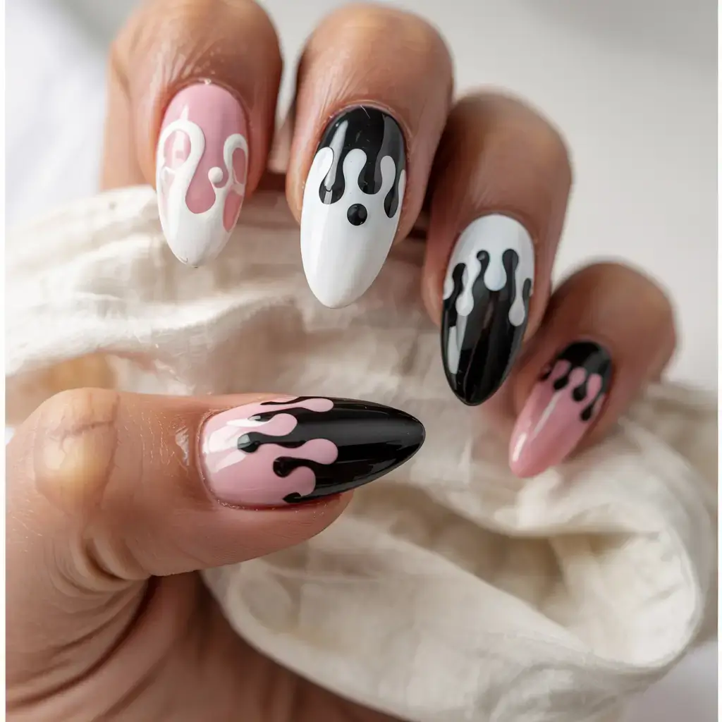 fall drip nails 2025 Two-Tone Melts