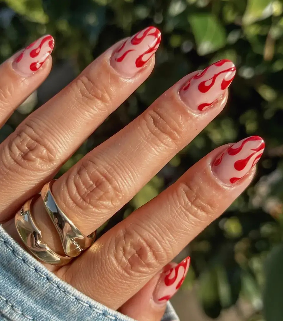 fall drip nails 2025 Cherry Blaze