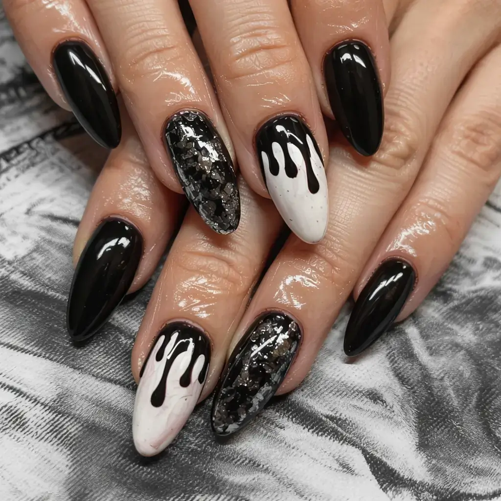 fall drip nails 2025 Midnight Melts