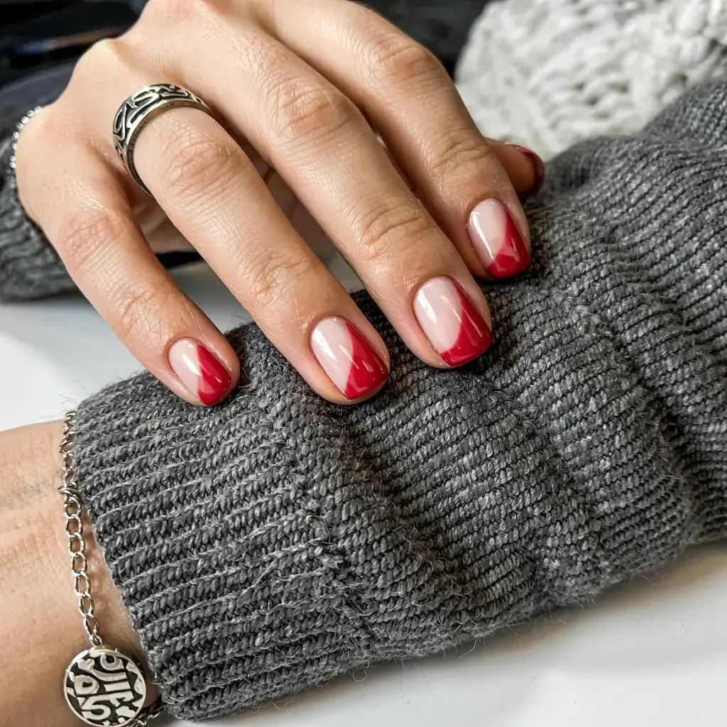 fall geometric nails 2025 Scarlet Angles