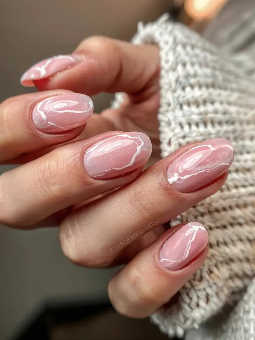 fall marble nails 2025 Soft Cashmere Marble
