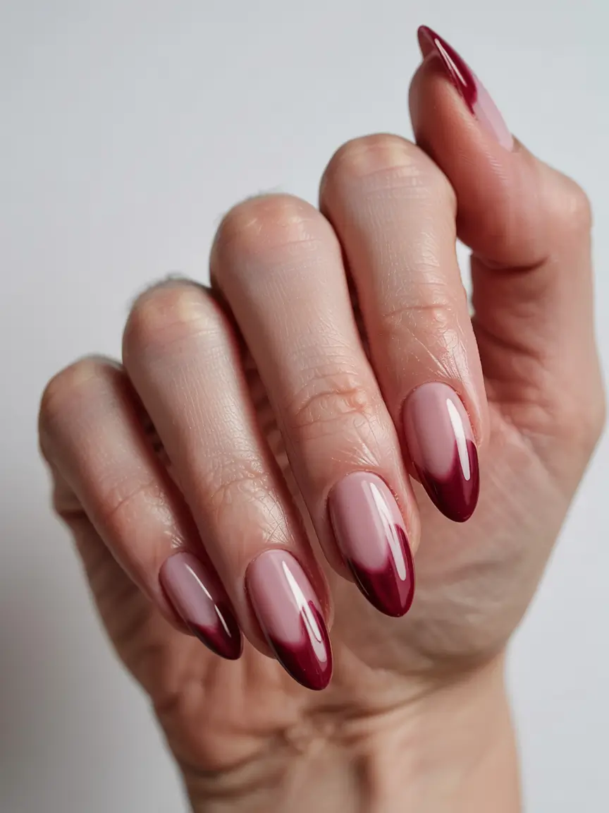 fall ombré nails 2025 Garnet Kiss