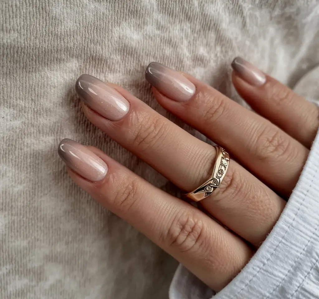 fall ombré nails 2025 Smoky Taupe