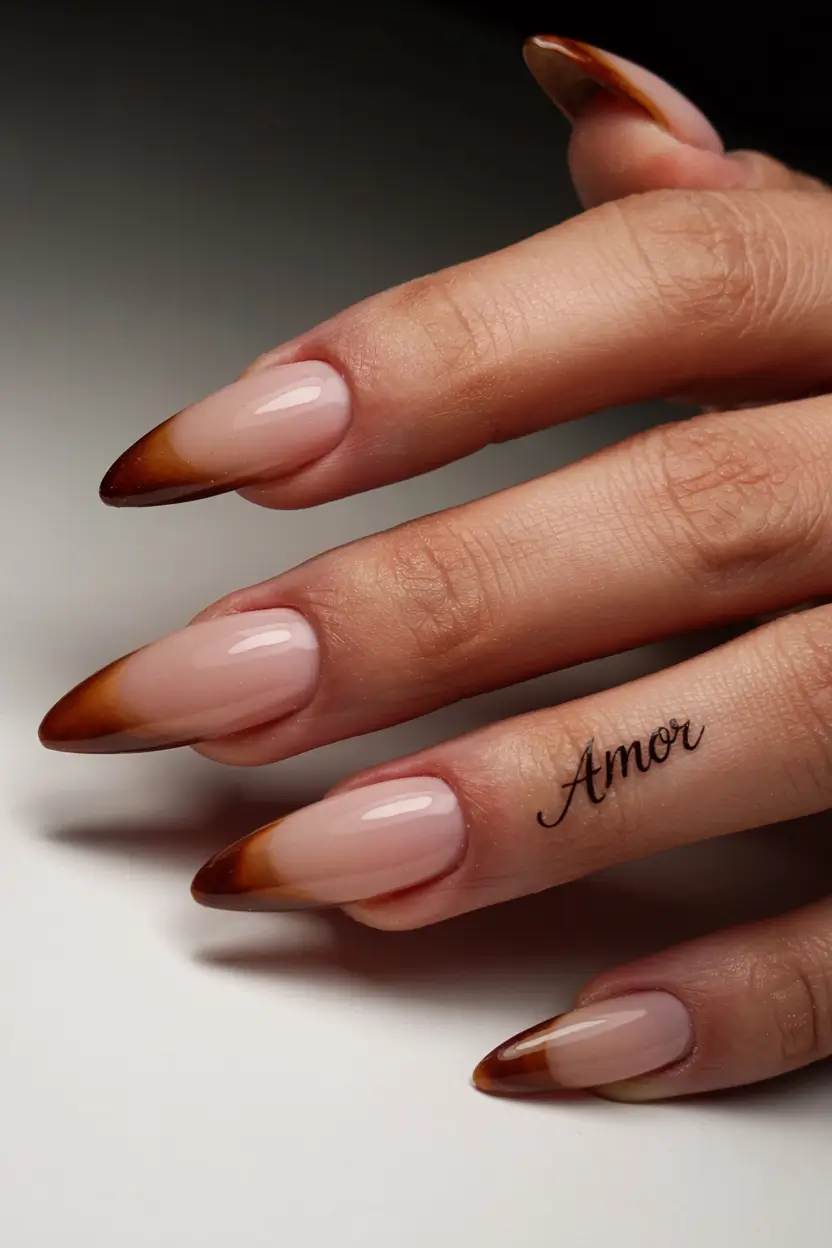 fall ombré nails 2025 Chestnut Fade