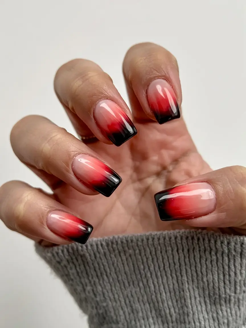 fall ombré nails 2025 Cranberry Smoke