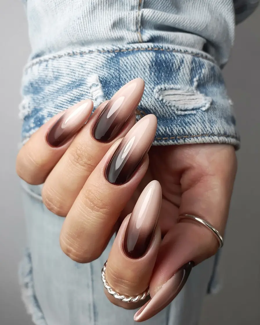 fall ombré nails 2025 Espresso Elegance
