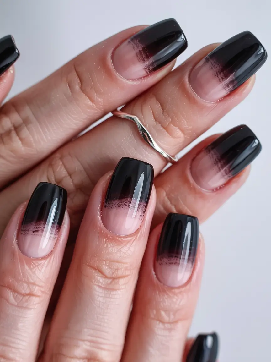 fall ombré nails 2025 Midnight Edge
