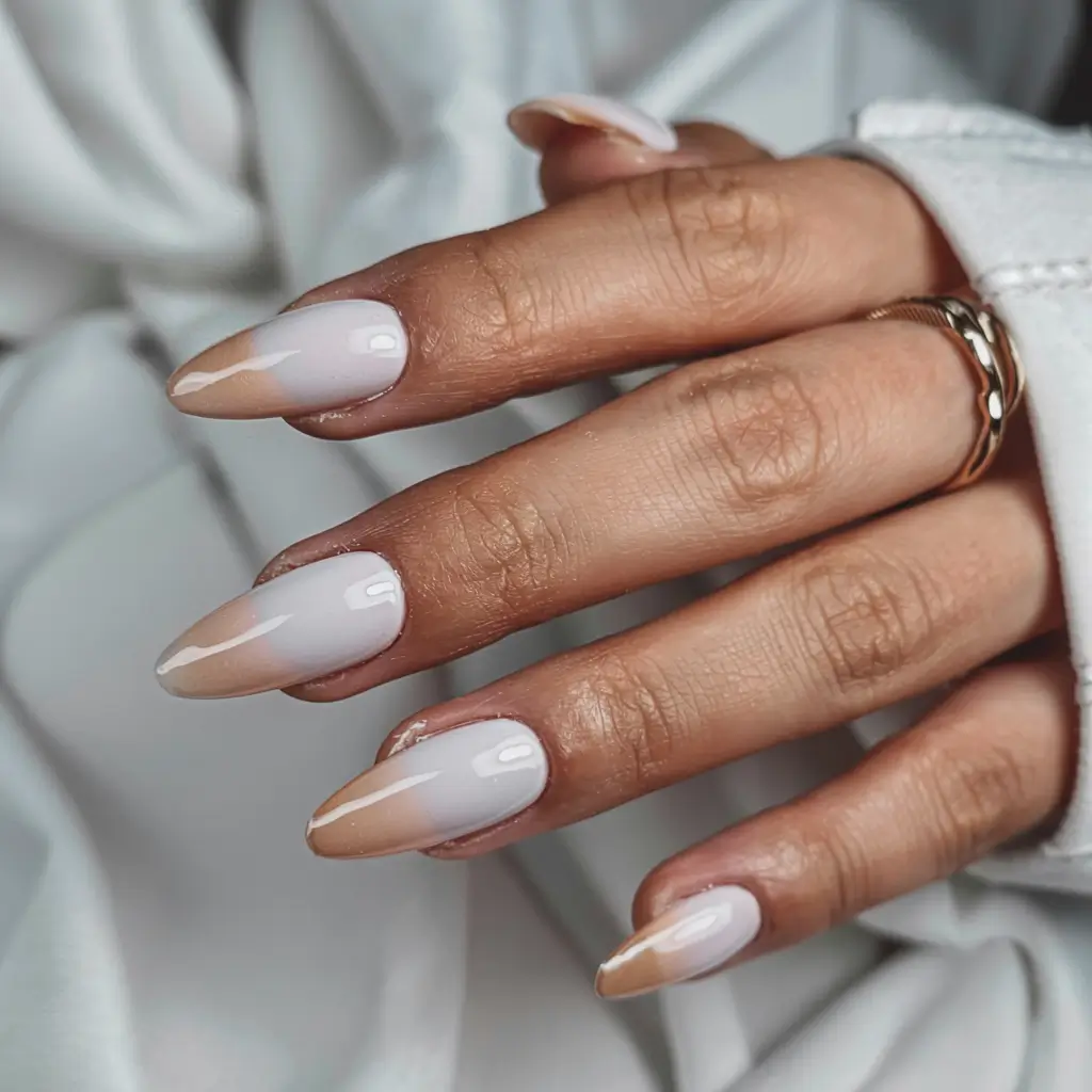 fall ombré nails 2025 Ivory Fade