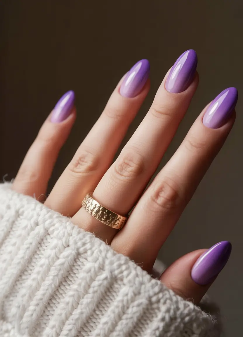 fall ombré nails 2025 Lilac Glow