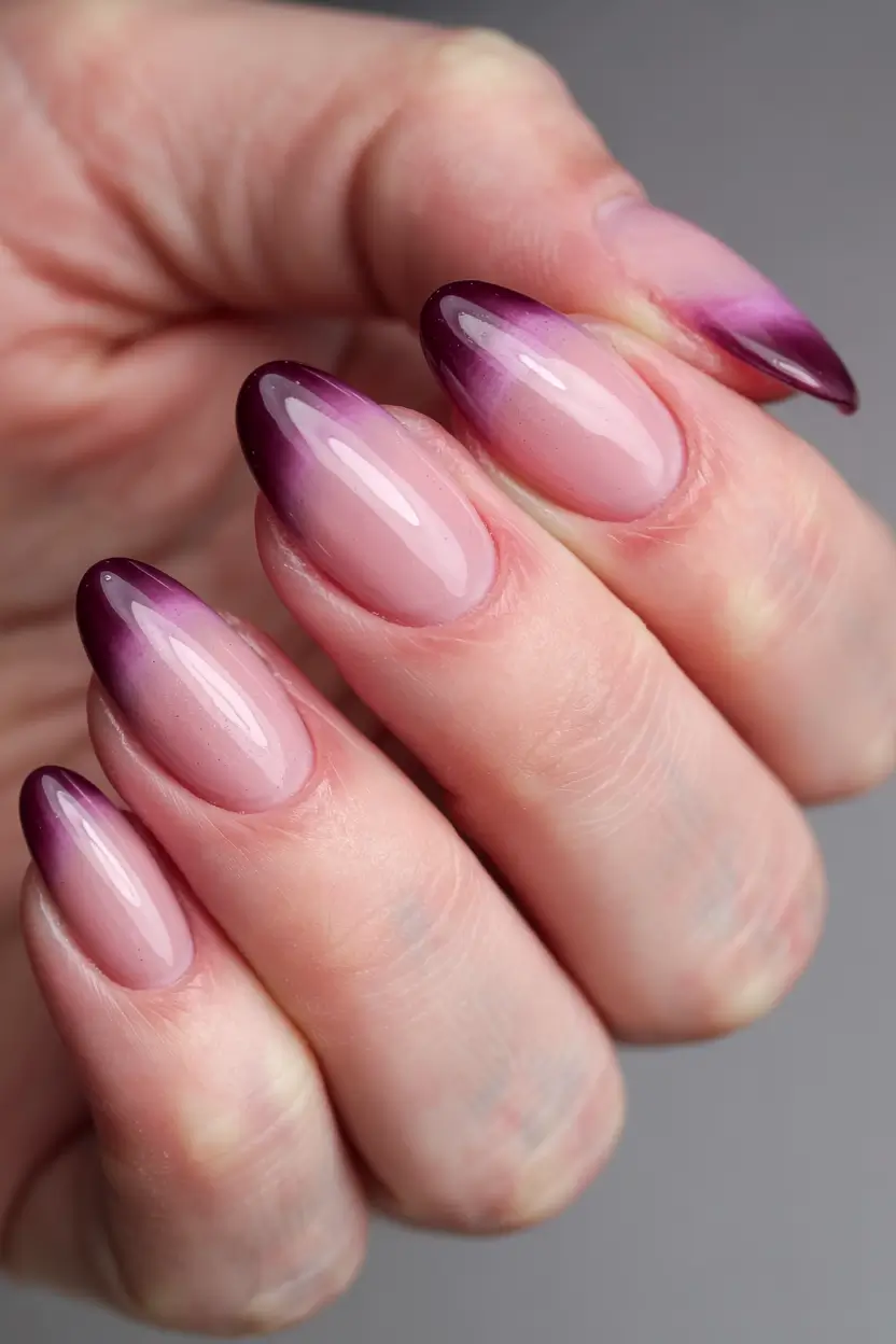 fall ombré nails 2025 Plum Whisper