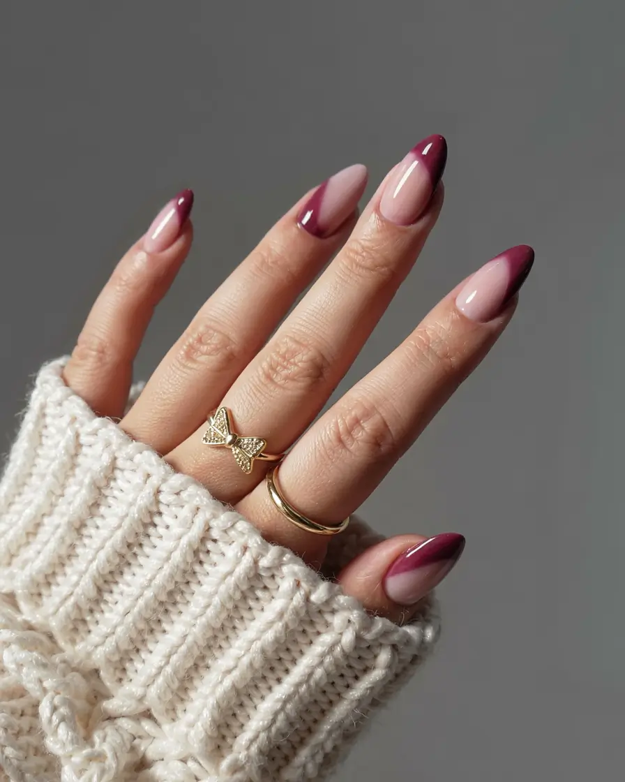 fall ombré nails 2025 Berry Twist