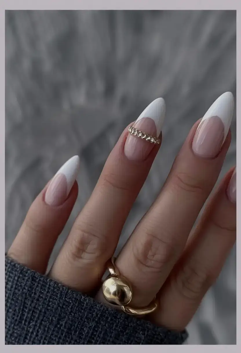 fall rhinestone & embellished nails 2025 Minimal Band French