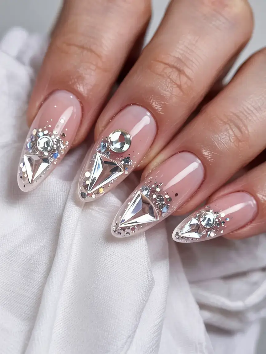 fall rhinestone & embellished nails 2025 Crystal Armor