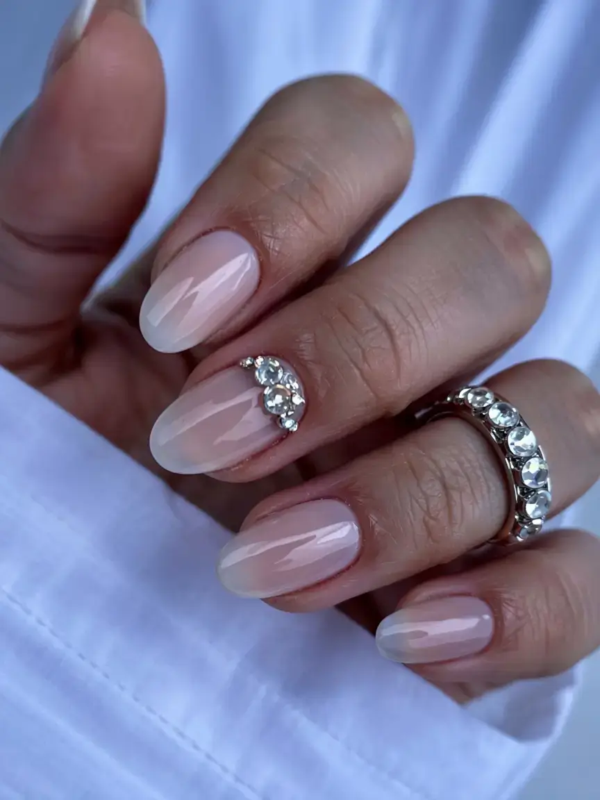 fall rhinestone & embellished nails 2025 Moonlit Minimal