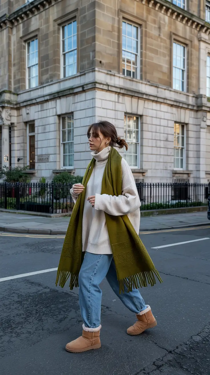 fall to winter outfits ideas 2025 Oversized Comfort With a Pop of Color