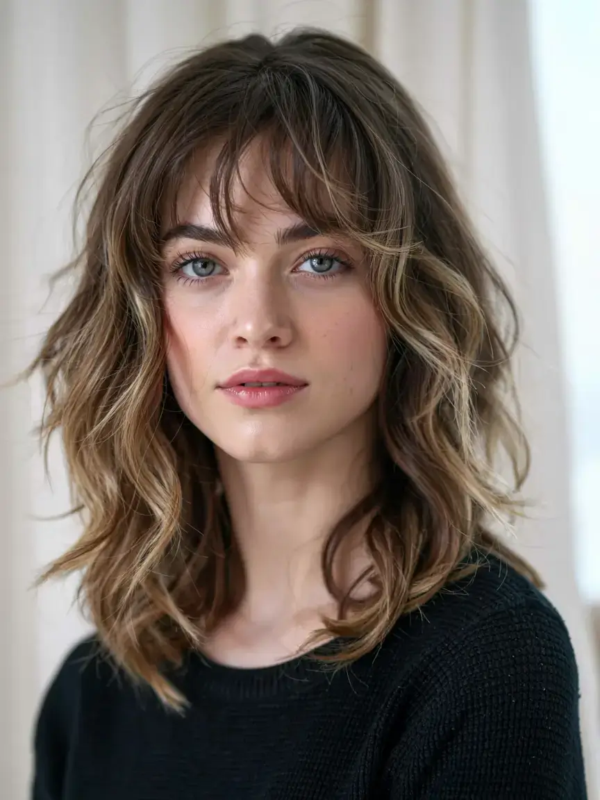 new haicuts ideas october 2025 fall trends Soft Layered Waves with Wispy Fringe