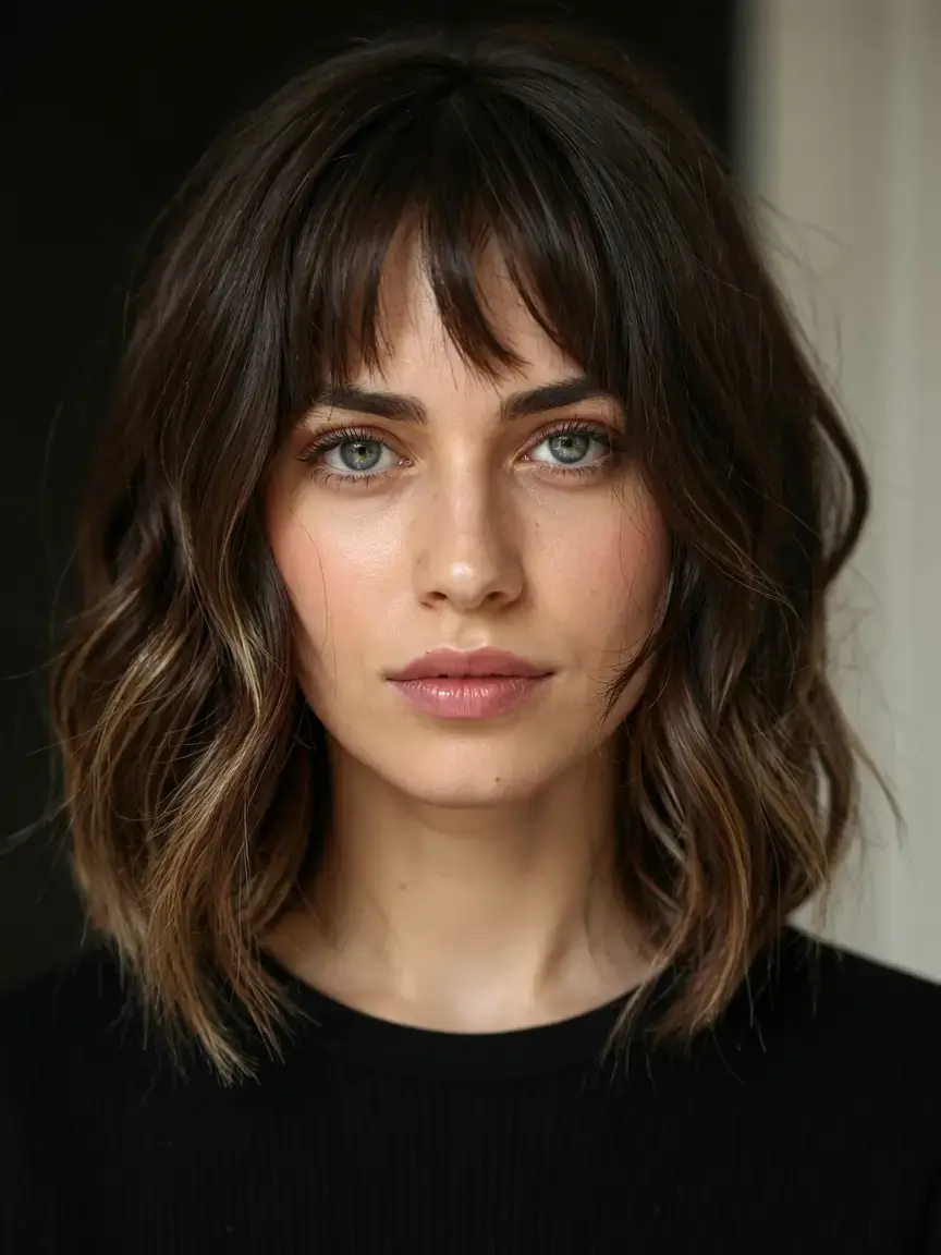 new haicuts ideas october 2025 fall trends Softly Layered Lob with Fringe