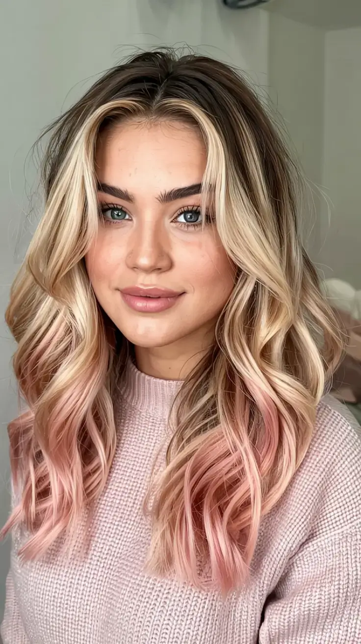new hair colors ideas october 2025 fall trends Rosé Dip-Dye Blonde