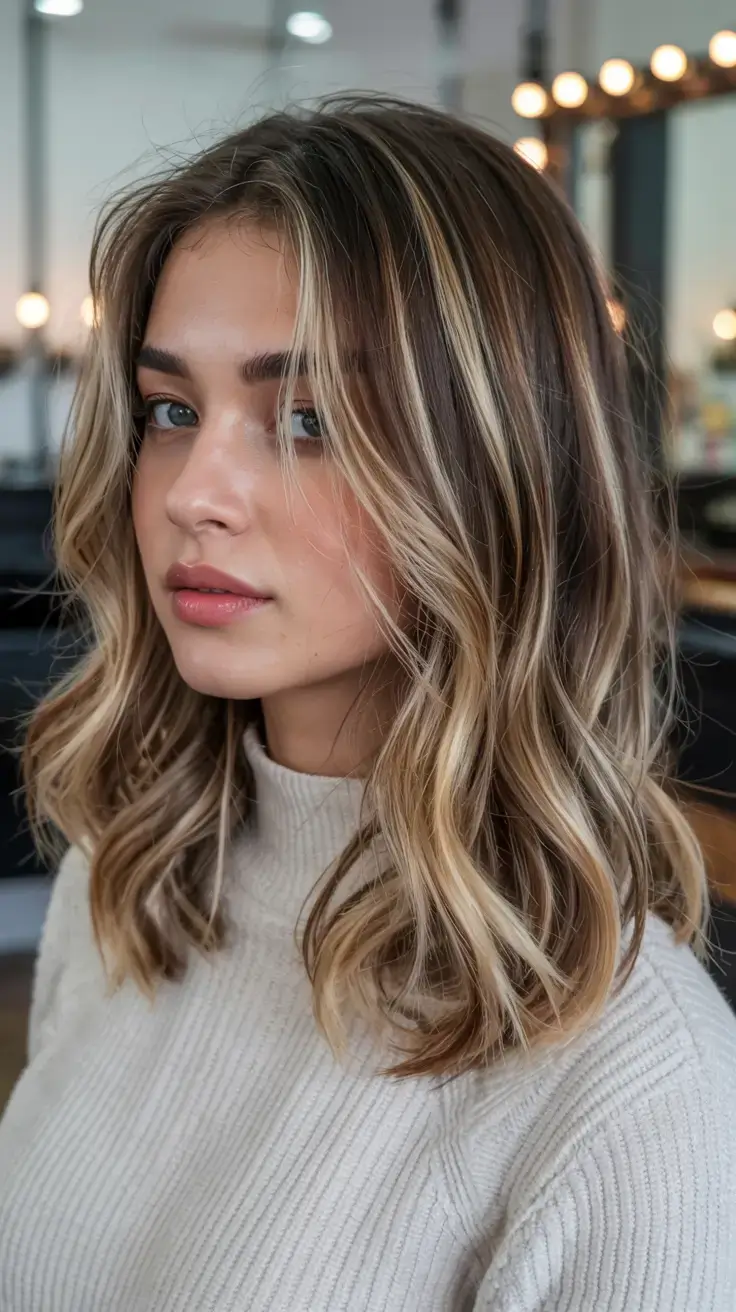 new hair colors ideas october 2025 fall trends Buttery Blonde Highlights on Wavy Lob