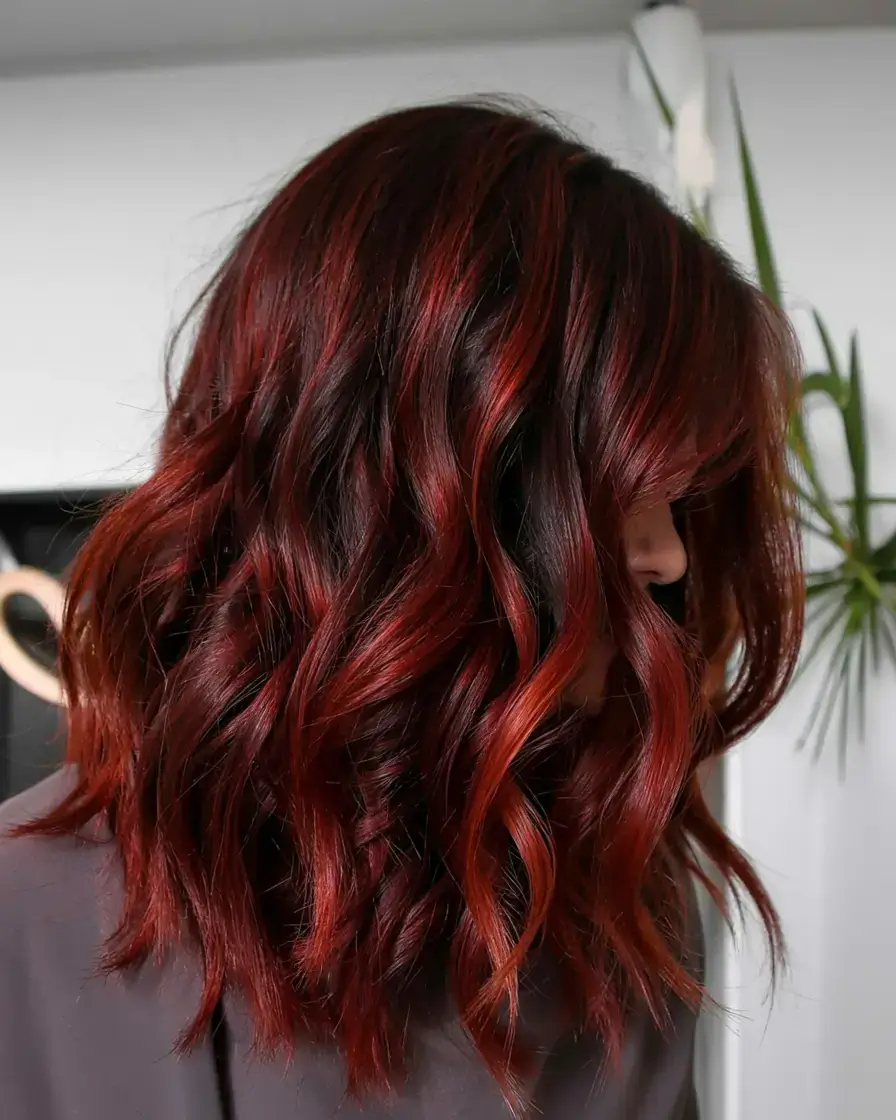 october hair color ideas fall trends for 2025 Velvet Burgundy Waves